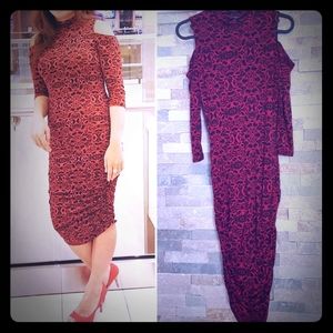 JESSICA Party/Event Bodycon Red n Black Dress